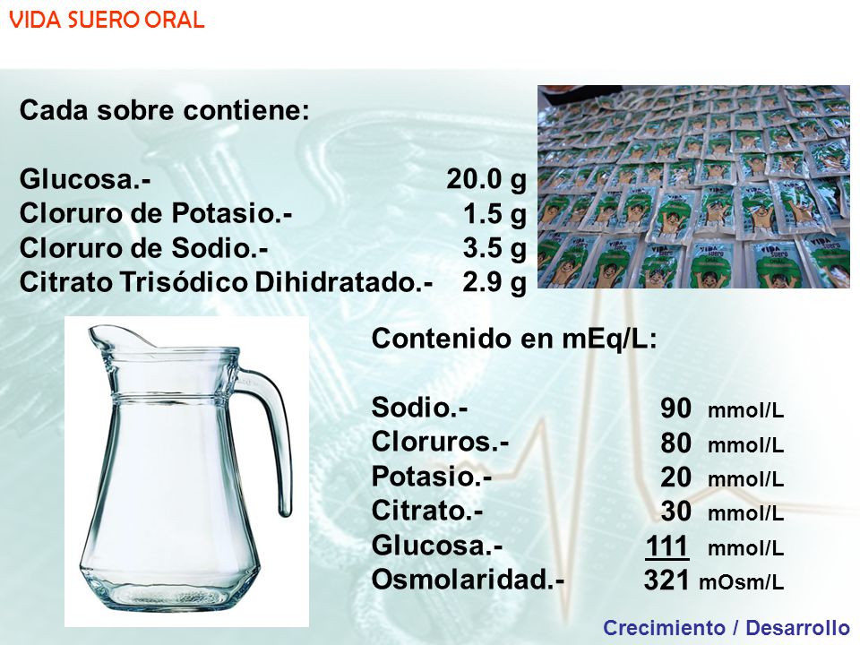 Que contiene el suero oral